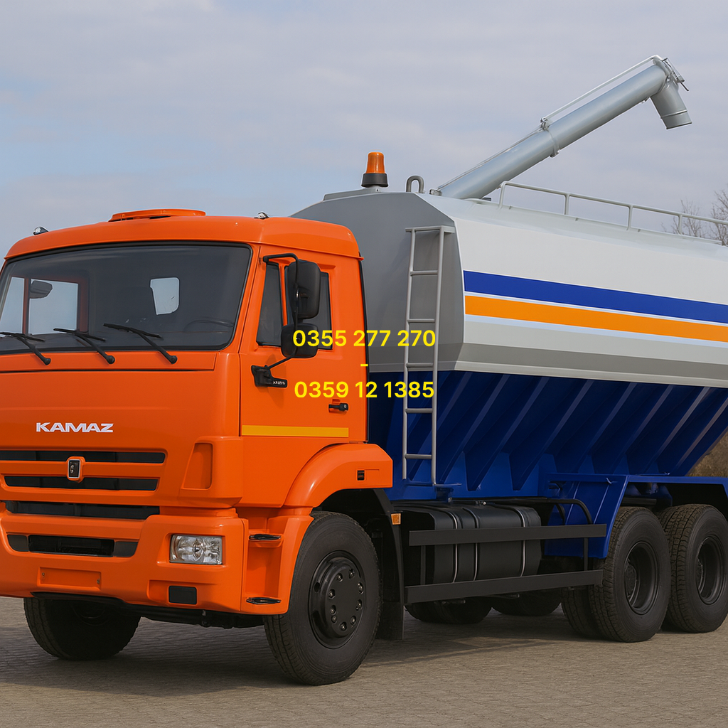 xe bồn KamAZ chở cám' xe bồn chở cám Nguyên Vĩ' xe bồn chở thức ăn chăn nuôi' xe KamAZ 65117 15 tấn' xe KamAZ 53229'  xe KamAZ 3 chân chở cám'  bồn chở cám trục vít'  bồn cám inox 304' xe chở cám giá rẻ'